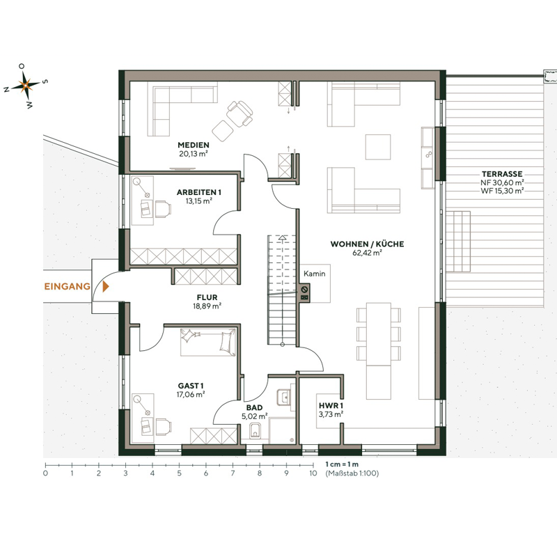 Grundriss Wohnung 1