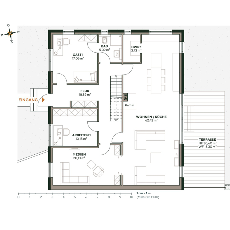 Grundriss Wohnung 1