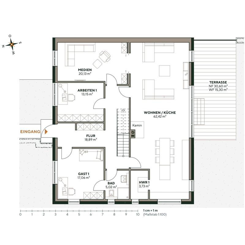 Grundriss Wohnung 1