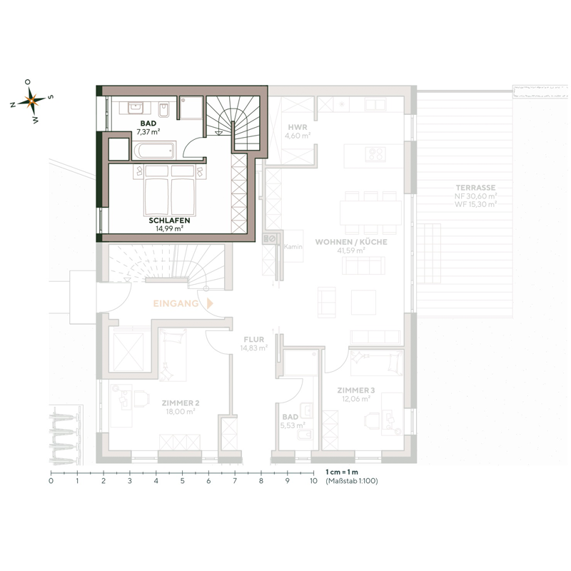 Grundriss Wohnung 2
