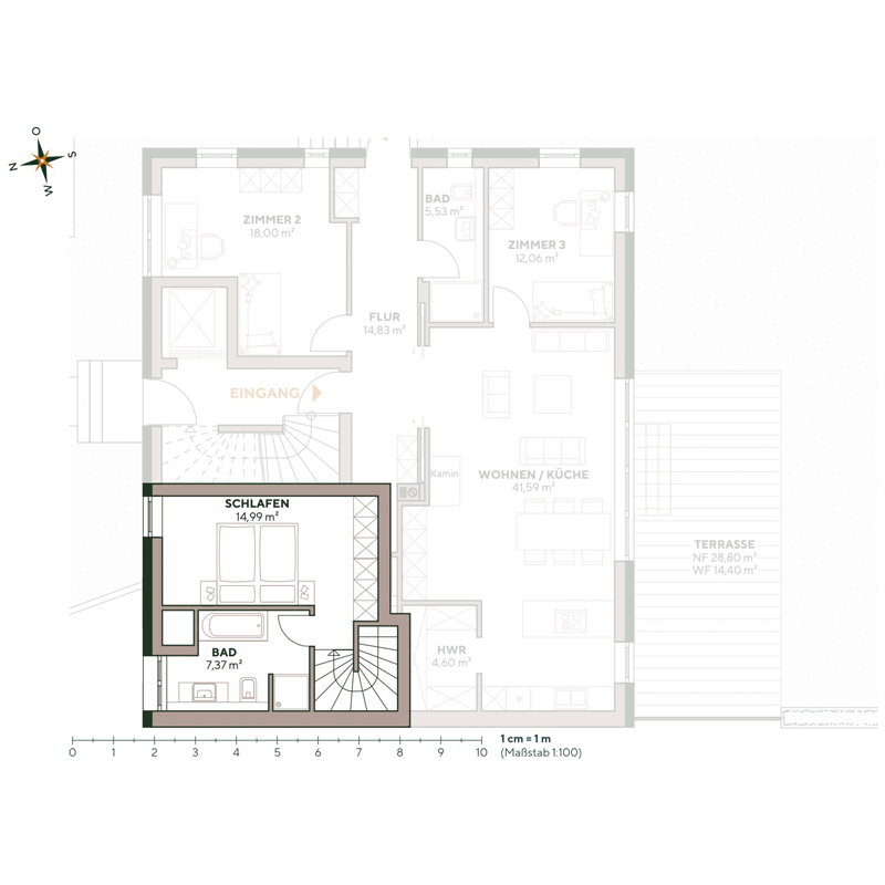 Grundriss Wohnung 2