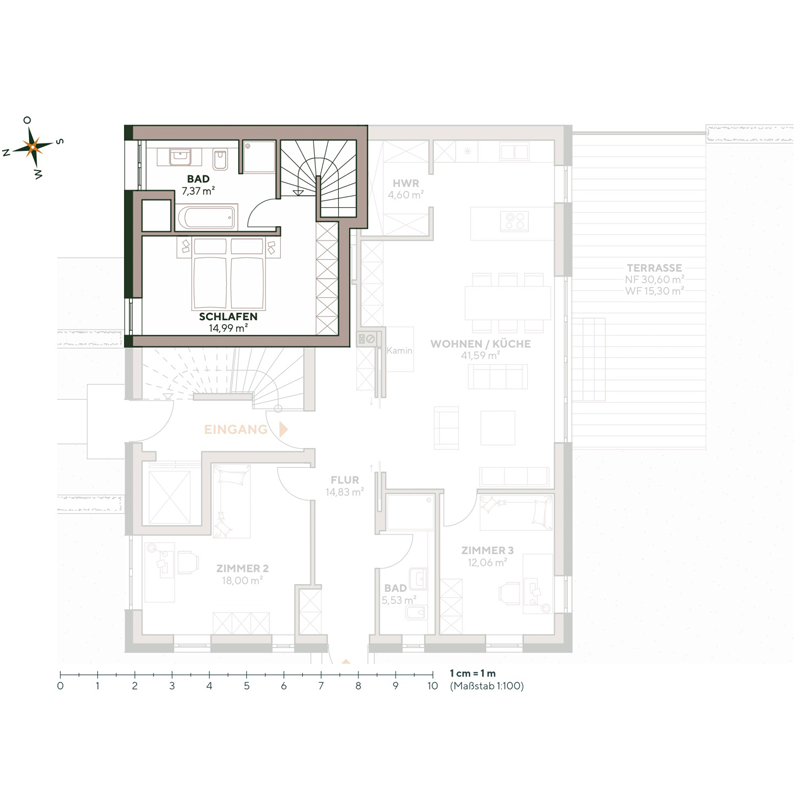 Grundriss Wohnung 2