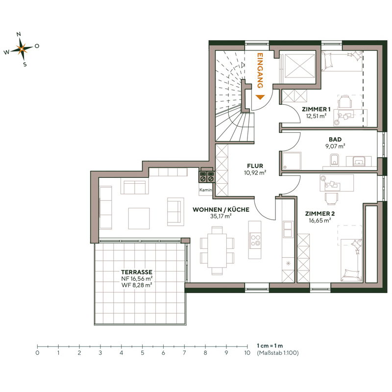 Grundriss Wohnung 1